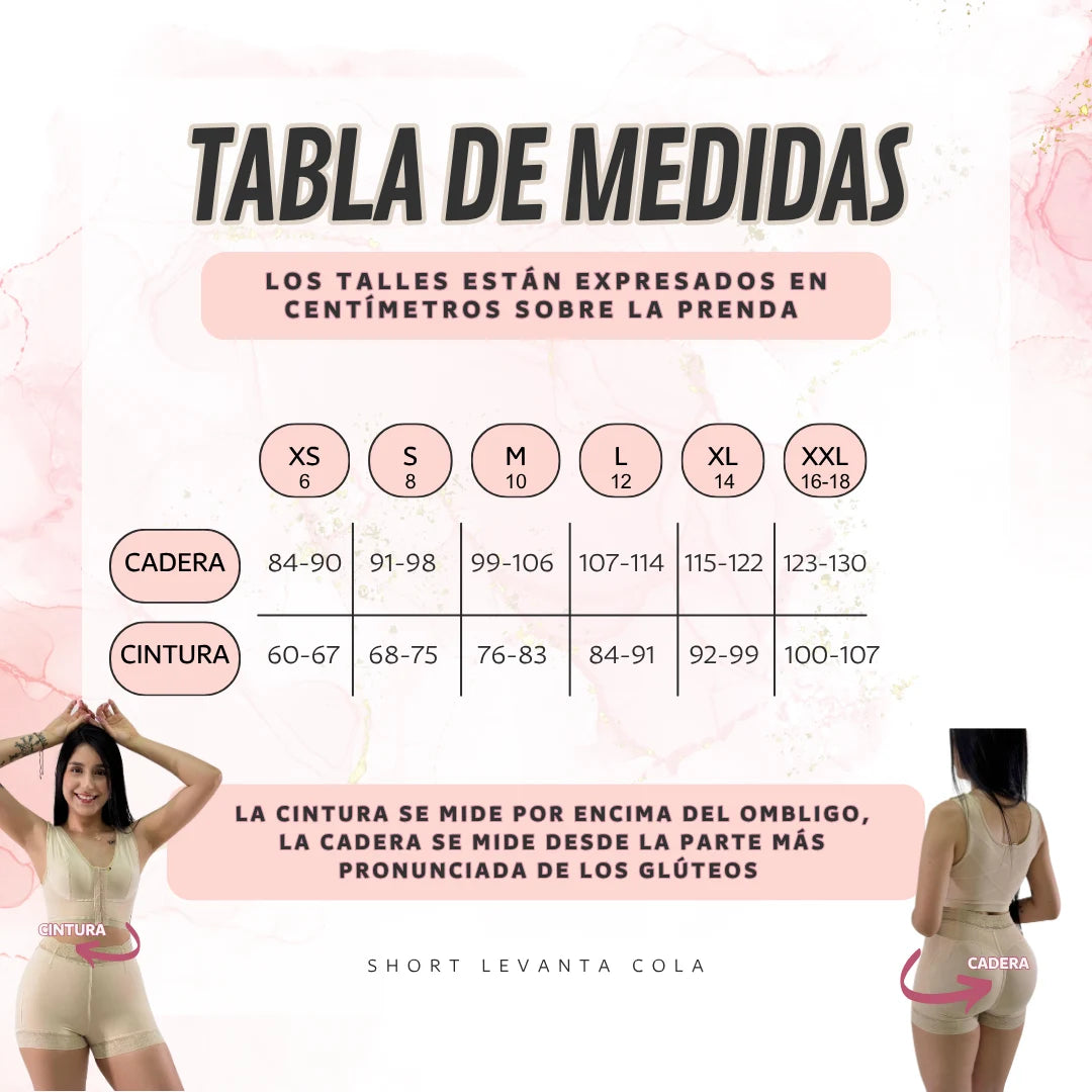 Short Faja Triple Realce De Cola®️ | Push Up | Colombiano